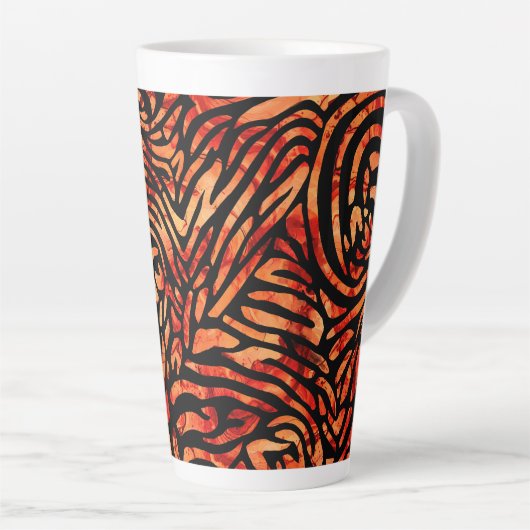 Reddish Brown Zebra Strape Design Latte Mok (Rechterhoek)