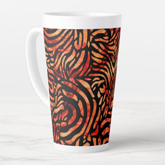Reddish Brown Zebra Strape Design Latte Mok (Linkerhoek)