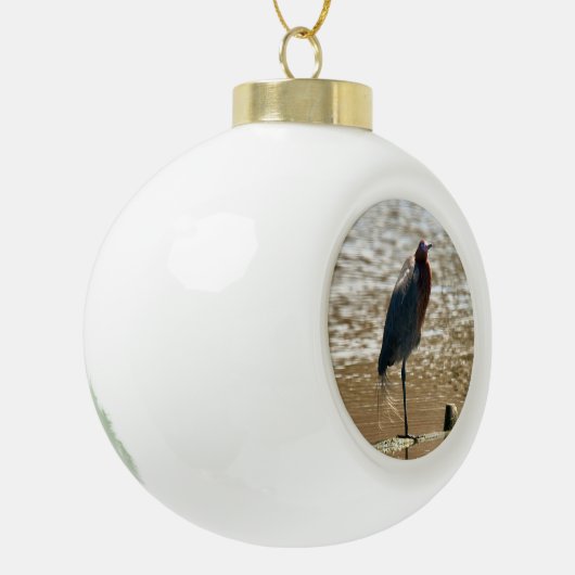 Reddish Egret Keramische Bal Ornament (Links)