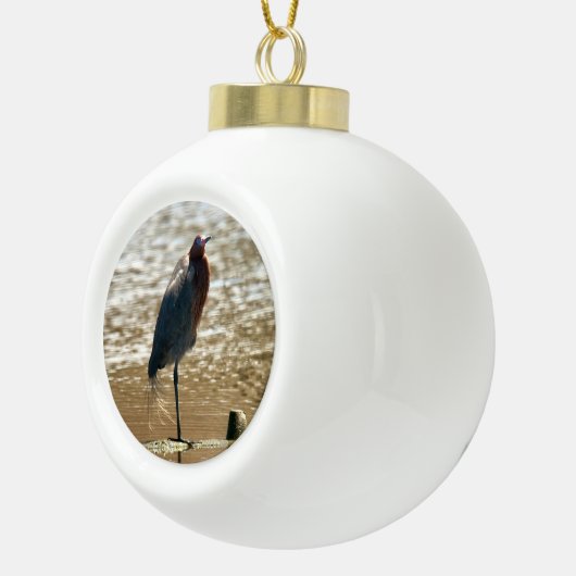 Reddish Egret Keramische Bal Ornament (Rechts)