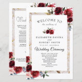 Reddish Floral Elegant Rustic White Wedding (Voorkant / Achterkant)