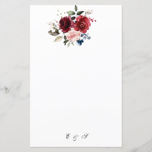 Reddish Floral Elegant Rustic White Wedding (Achterkant)