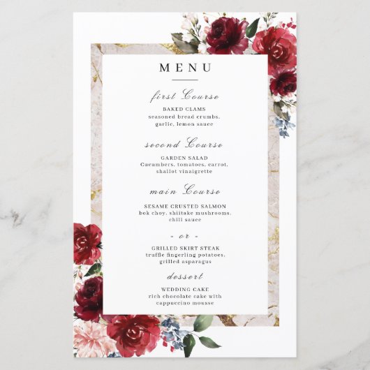 Reddish Floral Elegant Rustic White Wedding (Voorkant)