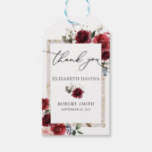 Reddish Floral Elegant Rustic White Wedding Cadeaulabel (Voorkant)