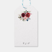 Reddish Floral Elegant Rustic White Wedding Cadeaulabel (Achterkant)