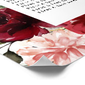 Reddish Floral Elegant Rustic White Wedding Poster (Hoek)