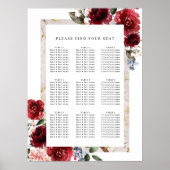 Reddish Floral Elegant Rustic White Wedding Poster (Voorkant)