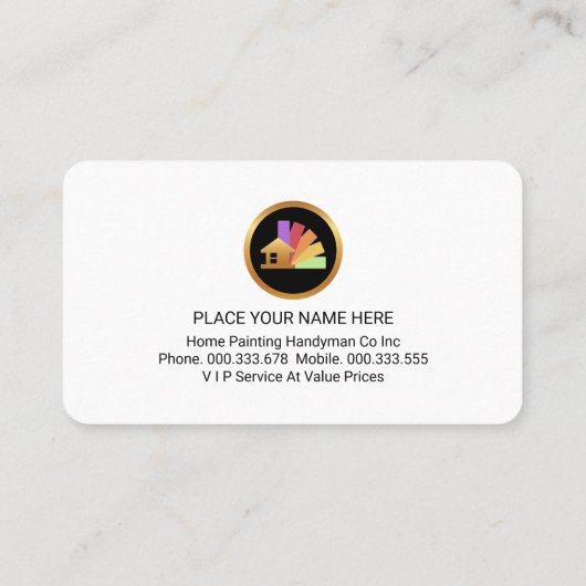 Reddish Grunge Paint Painter Service Visitekaartje (Achterkant)