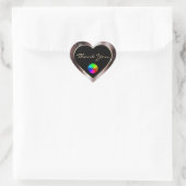 Reddish Metal Glitter Lijst Bedankt met Logo Hart Sticker (Tas)