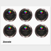 Reddish Metal Glitter Lijst Productlabel en Logo Ronde Sticker (Vel)