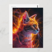 Reddish Neon Wildcat Cosmic Light Briefkaart (Voorkant / Achterkant)