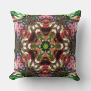 Reddish-zalmster kaleidoscoop in acrylstijl kussen