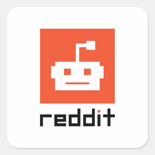 Reddit Logo Kunst Vierkante Sticker (Voorkant)