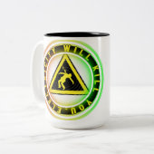 reddy kilowatt elektriciteit zal je doden tweekleurige koffiemok (Voorkant links)