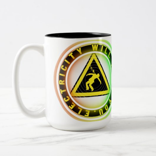 reddy kilowatt elektriciteit zal je doden tweekleurige koffiemok (Links)