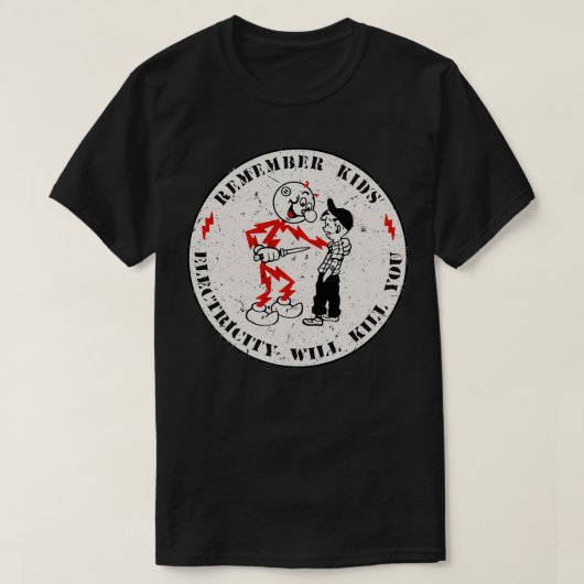 Reddy Kilowatt herinnert zich dat kinder elektrici T-shirt (Design voorkant)