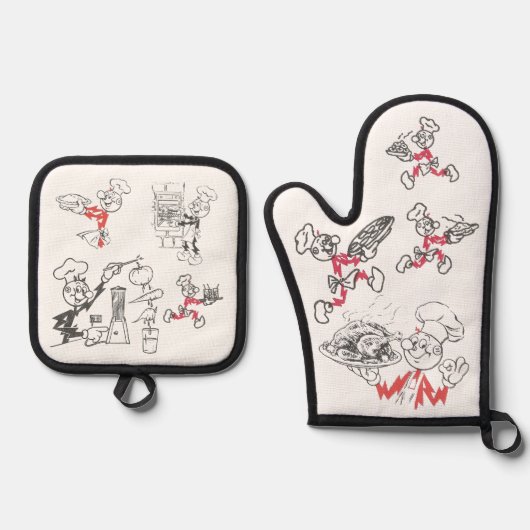 Reddy Kilowatt Ovenwant & Pannenlap Set (Voorkant)