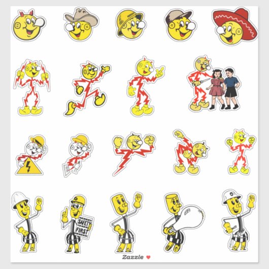 Reddy kilowatt sticker sheet (Vel)