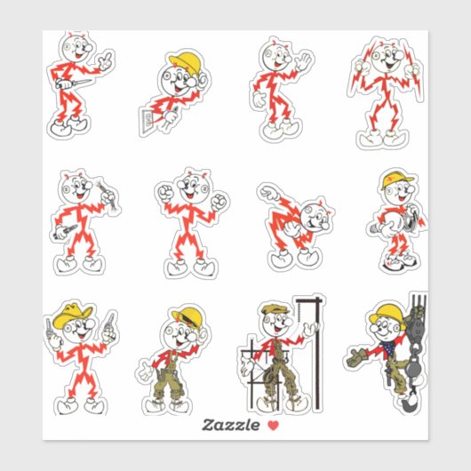 Reddy Kilowatt Sticker Sheet (Vel)