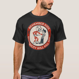 Reddy Kilowatt, vergeet niet dat Kinder elektricit T-shirt