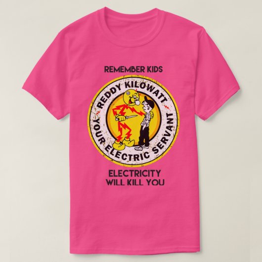 reddyx27s herinnert zich dat kinder elektriciteit t-shirt (Design voorkant)