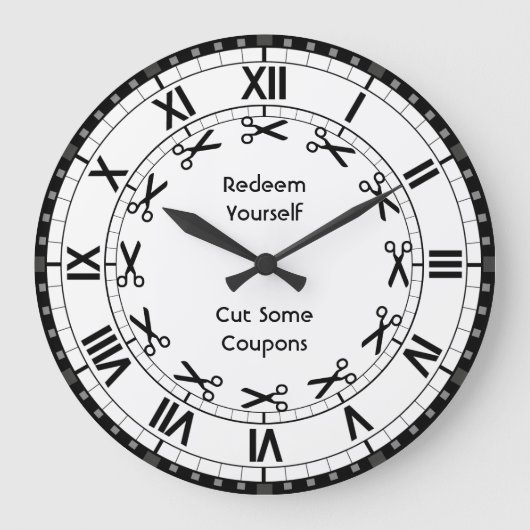 Redeem uzelf - knip een paar coupons op Funny Scis Grote Klok (Voorkant)