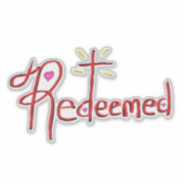 Redeemed Christian Faith Cross Hearts Sticker (Voorkant)