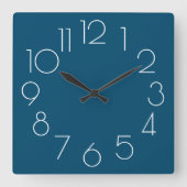 Redelijk moderne, minimalistische blauw-zeeklok vierkante klok (Voorkant)