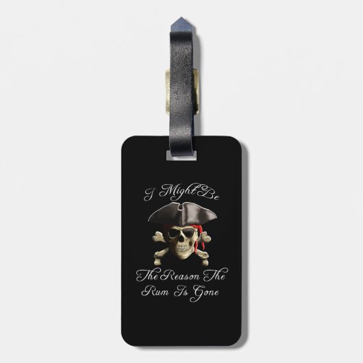 Reden dat het tandvlees een piraatschedel is bagagelabel (Achterkant verticaal)