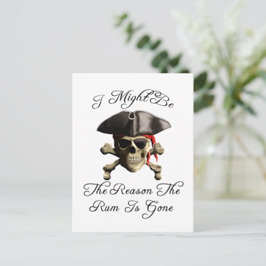 Reden dat het tandvlees een piraatschedel is briefkaart (Staand voorkant)