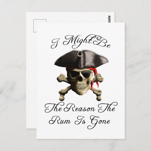 Reden dat het tandvlees een piraatschedel is briefkaart (Voorkant / Achterkant)