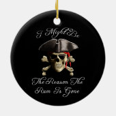 Reden dat het tandvlees een piraatschedel is keramisch ornament (Achterkant)