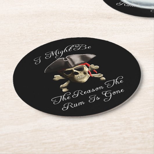 Reden dat het tandvlees een piraatschedel is ronde kartonnen onderzetter (Gebogen)