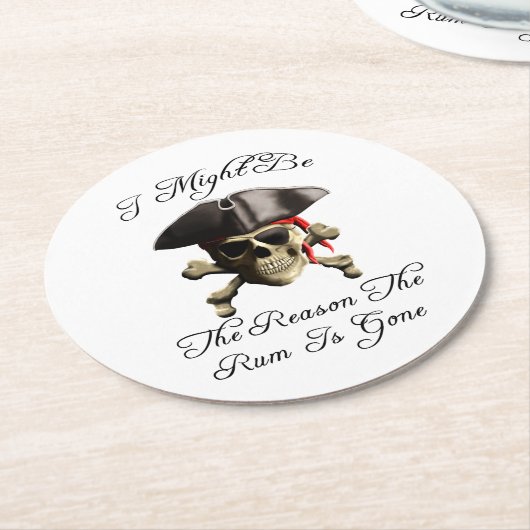 Reden dat het tandvlees een piraatschedel is ronde kartonnen onderzetter (Gebogen)