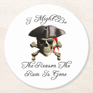 Reden dat het tandvlees een piraatschedel is ronde kartonnen onderzetter