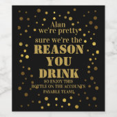 Reden dat je Boss Appreciation Gift drink Wijn Etiket (Enkel label)