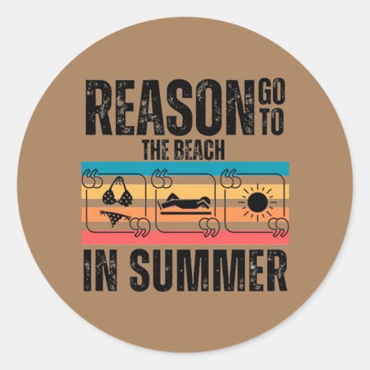 Reden gaan naar het strand in de zomer Sticker (Voorkant)