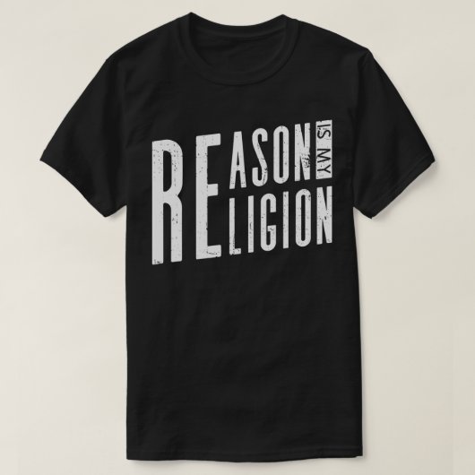Reden is mijn religie Atheïstisch Atheïsme T-shirt (Design voorkant)
