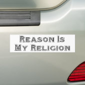 Reden is mijn religie bumpersticker (Op auto)