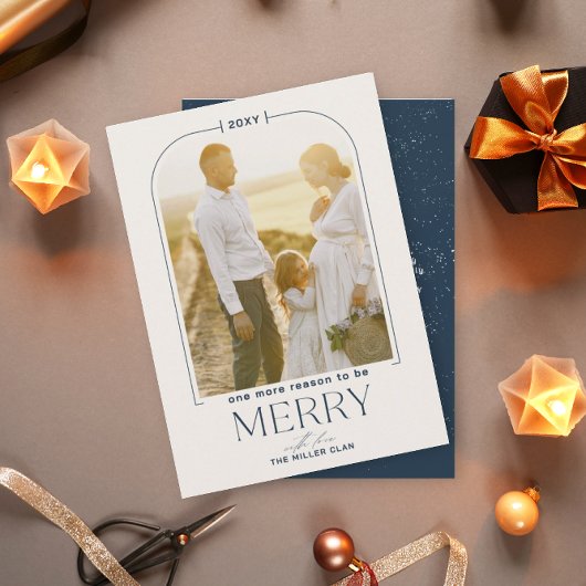 Reden Merry Navy Vakantie Zwangerschap Aankondigin Feestdagenkaart