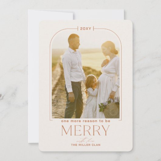 Reden Merry Rust Vakantie Zwangerschap Aankondigin Feestdagenkaart (Voorkant)