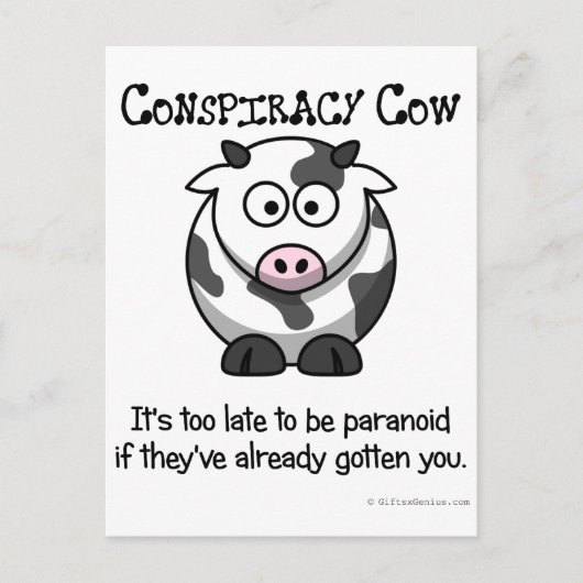 Reden om paranoïde te zijn briefkaart (Voorkant)