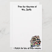 Reden van de leraar Briefpapier (Voorkant / Achterkant)