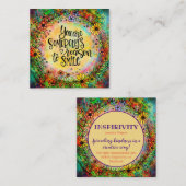 "Reden van uw iemand om te glimlachen" Vierkante Visitekaartje (Voorkant / Achterkant)