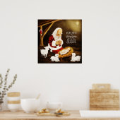 "Reden voor de Seizoenseizoen" Baby Jezus met Kers Poster (Keuken)