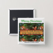 Reden voor het seizoen vierkante button 5,1 cm (Voorkant /achterkant)