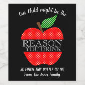 Reden waarom je Honest leraar appel drink Wijn Etiket (Enkel label)