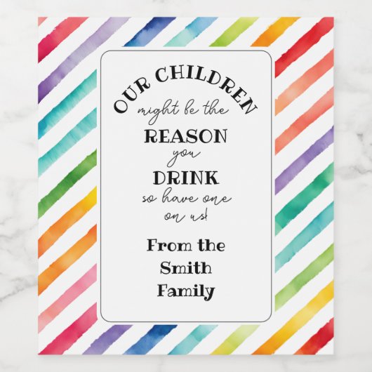 reden waarom je labels voor cadeautjes voor docent wijn etiket (Enkel label)