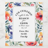 Reden waarom je leraar waardering bloemenwaarderin wijn etiket (Enkel label)