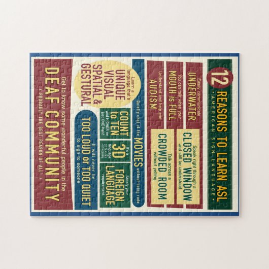 Redenen om ASL te leren. Puzzel. Legpuzzel (Horizontaal)